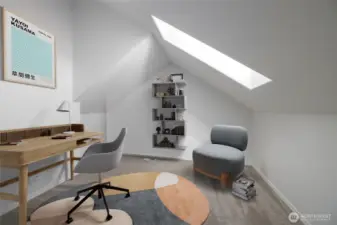 Virtually staged office area in Primary