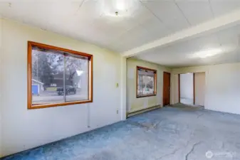 Living room and entry area.