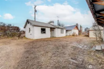 Backyard and addition dwelling unit.