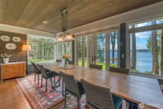 Dining room with quiet views of bay