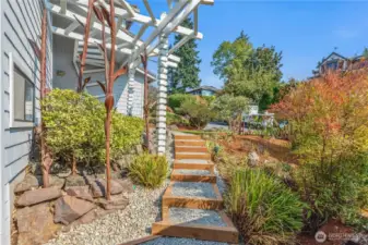 FRONT TO SIDE YARD WITH ALL NEW STAIRS AND PATHWAY
