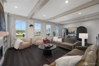 Living room w/town view
