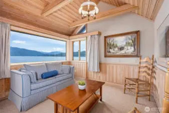There is a lovely sitting area in the upper bedroom.