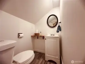 All new half bath upstairs.