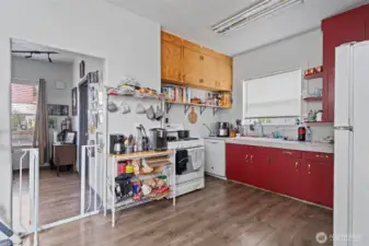 Kitchen leading to living room