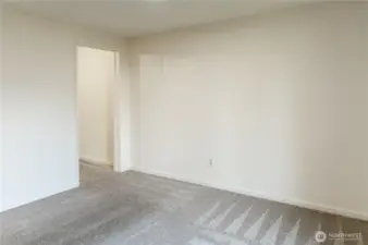 Primary room with large walk in closet