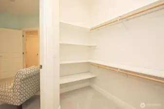 Large walk in primary closet