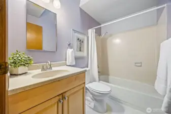 Full bathroom that services the two bedrooms.