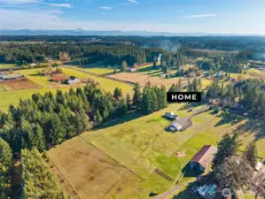 Arial view of property