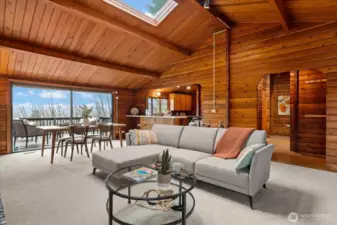 Cabin-inspired vibes, yet spacious open living spaces, offering ease of flow