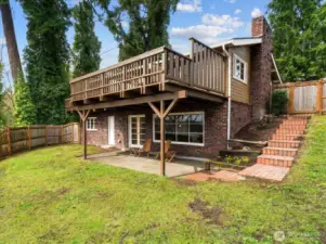 Sizable west-facing deck and covered lower-level patio, offer both full afternoon sun or a shaded spot to enjoy up the beautiful views