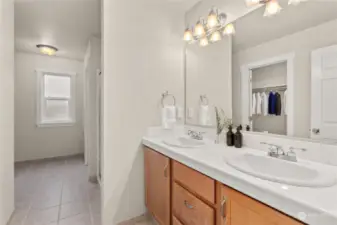 Primary Bathroom w/Separate Toilet Room  (Digitally Staged)