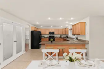 Spacious Kitchen with Large Pantry  (Digitally Staged)