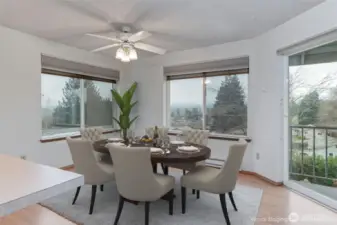 Virtually staged breakfast room