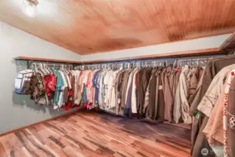 Walk-in closet off of the primary bath