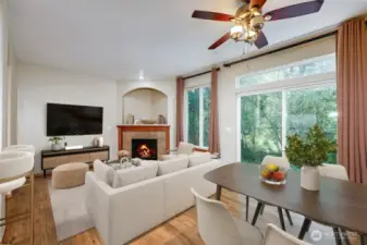 Digitally staged Living Room.
