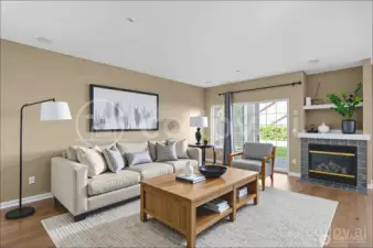 Virtually staged living area.