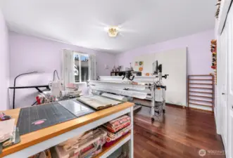 Bedroom on the main floor (currently a quilting/crafting room)