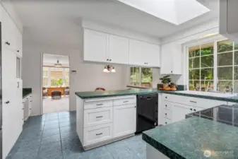Nice Large Kitchen With White Cabinets