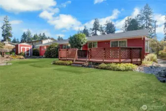 Large backyard with huge deck for entertaining!