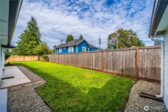 Fully fenced backyard