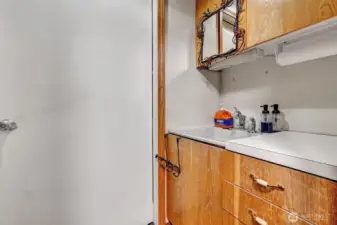 Half bath off garage