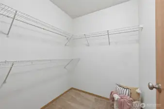 Second bedroom has walk in closet.