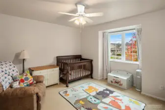 1st of 3 bedrooms on the 2nd level. Great kids room