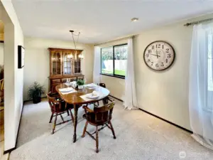A closer view of the formal dining area.