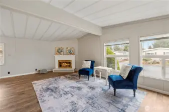 Living room with fireplace