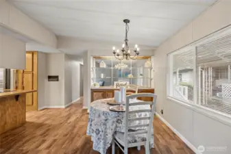 Dining Room with Built in lighted Hutch