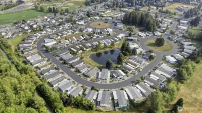 Aerial view of Park Village