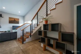Stairs made of reclaimed lumber