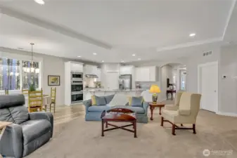 Gatherings are easy with the living room open to the dining area and kitchen.