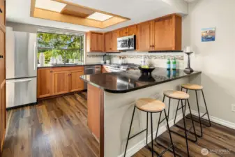 Granite counters, Stainless Appliances, Gas cook top and tons of cabinet space