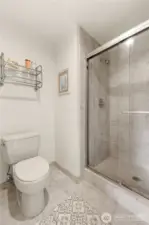 Standing shower and soaking tub.