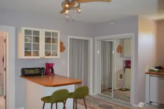 Unit #1 Eat In Kitchen with W/D in the closet