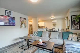 Welcome Home!  Large and inviting living space flows into dining area.