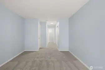Primary bedroom looking to primary bathroom.