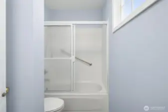 Primary bathroom shower.