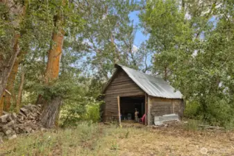This cool old barn makes a nice little storage shed! There are multiple other outbuildings on the property as well, including a tool shed..... & a moonshine shed...!