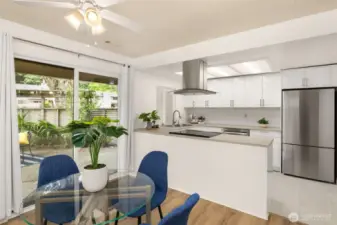 Large dinning area with extra built in storage