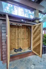 INSIDE THE SMALL SHED FOR TOOLS ETC.