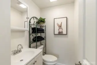 Powder room on 2nd floor.