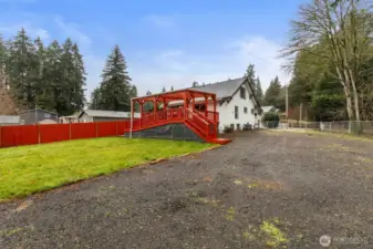 Large yard and additional gravel area for storage. NO HOA so bring your boat, RV, or other toys.