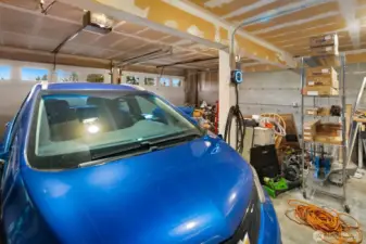 2-car Garage has electric car charger