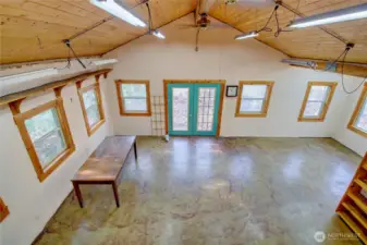 looking down from the loft