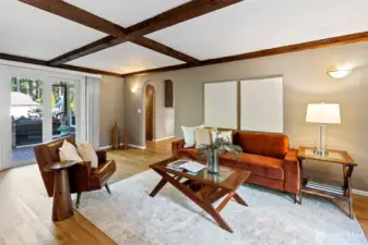 This 2nd living room located on the main level provides an extra spot to unwind or separation of living spaces.