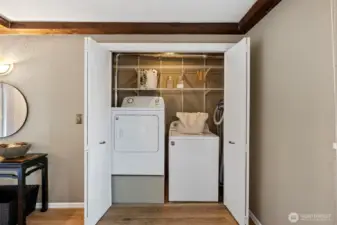 Laundry located on the main level, just off of the family room.