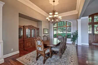 Hosting is made easy in the sprawling dining area.